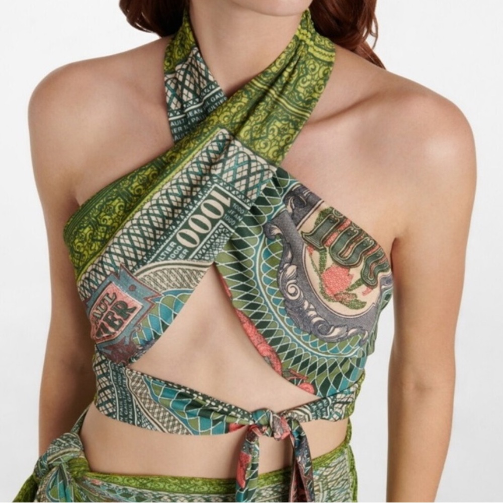 Jean Paul Gaultier criss cross crop top! Sold out. Size xxs with stretch.